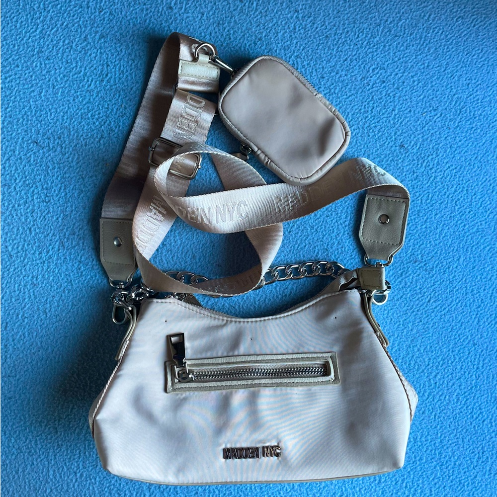 Cream Coloured Steve Madden NYC Crossbody Bag with Coin Case Set